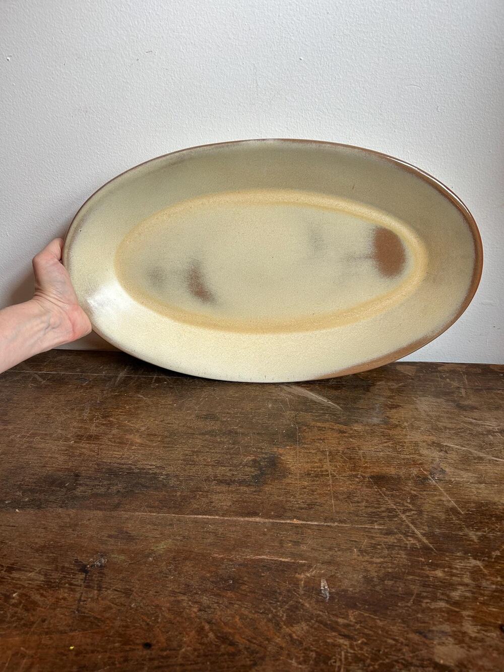 Frankoma Desert Gold Large Oval Serving Platter TP | Vintage Kitchenware